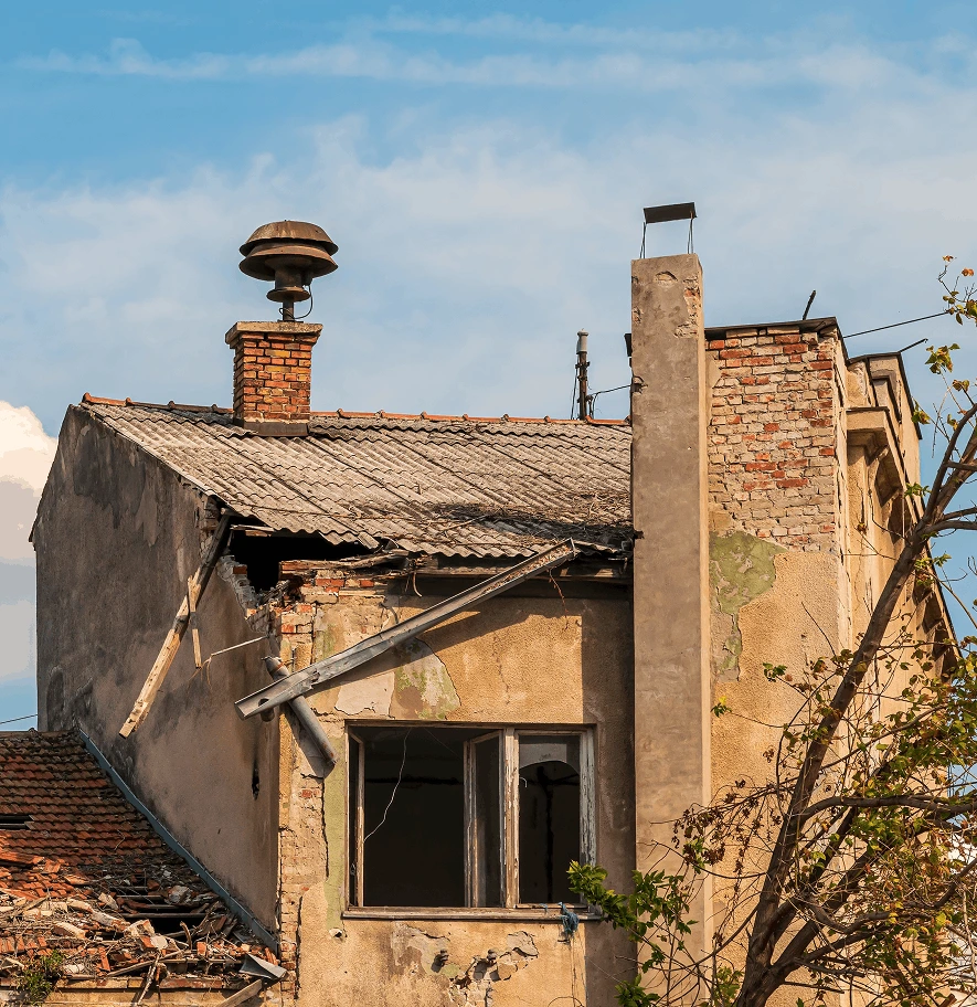 Older commercial building undergoing pre-demolition asbestos inspection in Salt Lake City