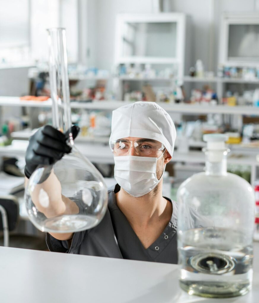 Environmental testing technician collecting samples in Salt Lake City, Utah